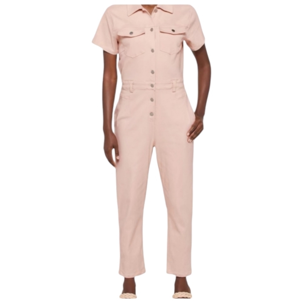 Heatherly Piper Coverall Crop Jumpsuit Putty Short Sleeve NEW Size Small